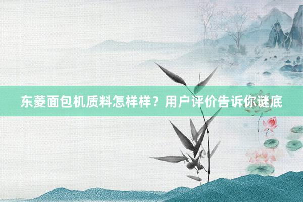 东菱面包机质料怎样样？用户评价告诉你谜底