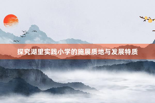 探究湖里实践小学的施展质地与发展特质
